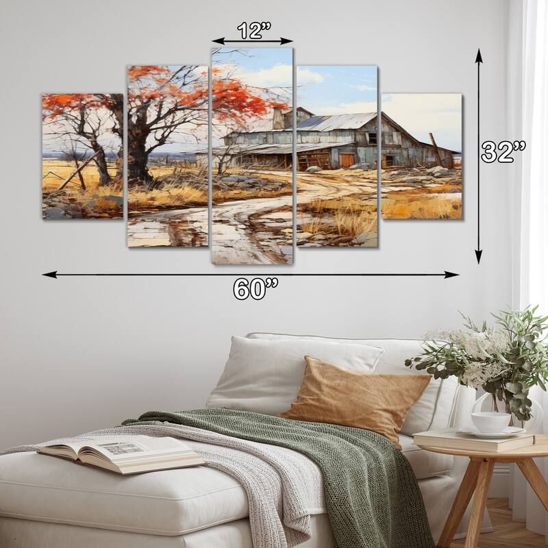 Designart "Edmonton Landscape" Canadian Multipanel Canvas Wall Art set